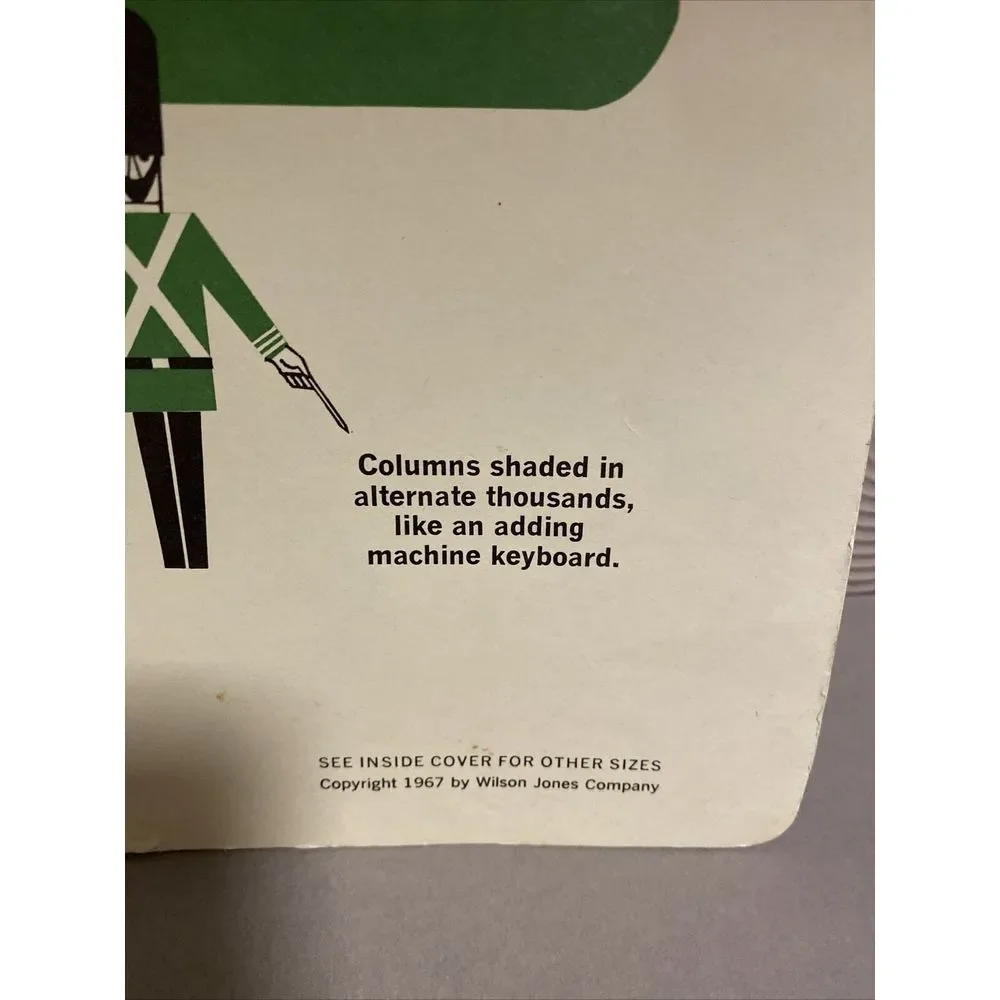 Vintage‎ 1967 Wilson Jones Columnar Pad Green G7503 3 Columns Accounting